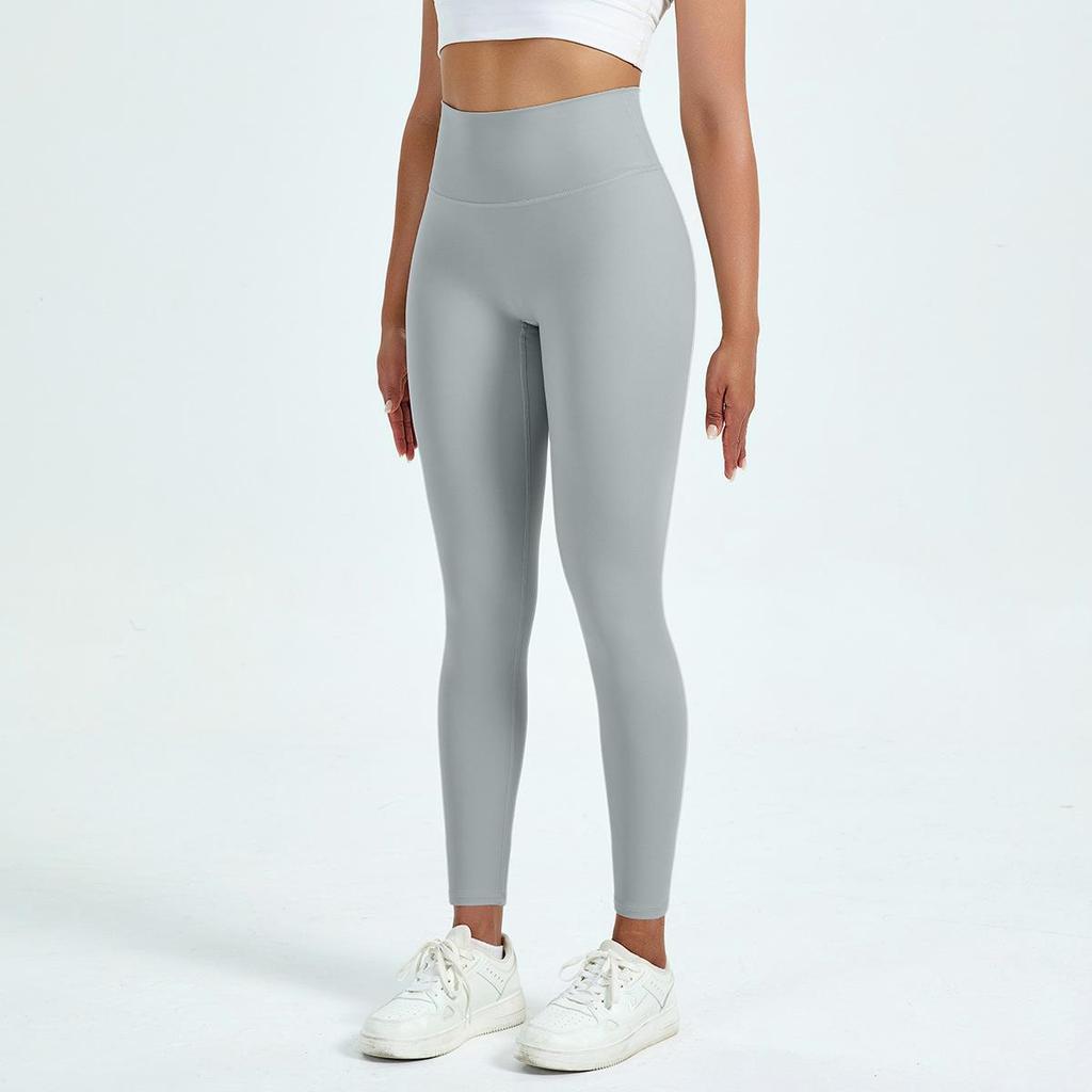 Dámské bezešvé legíny na jógu s vysokým pasem - Podzim/Zima, Broskvový push-up efekt, Vysoce elastické sportovní legíny.