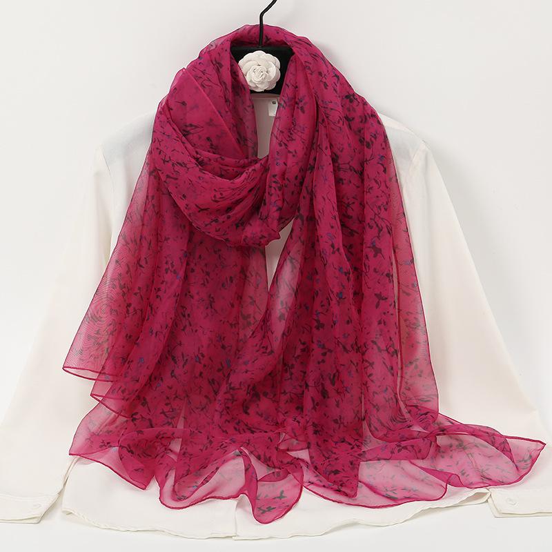 Silk Scarf for Women In Summer Beach Vacation Beach Towel Korean Style Fashion Printed Scarf Soft Yarn Protection Big Shawl