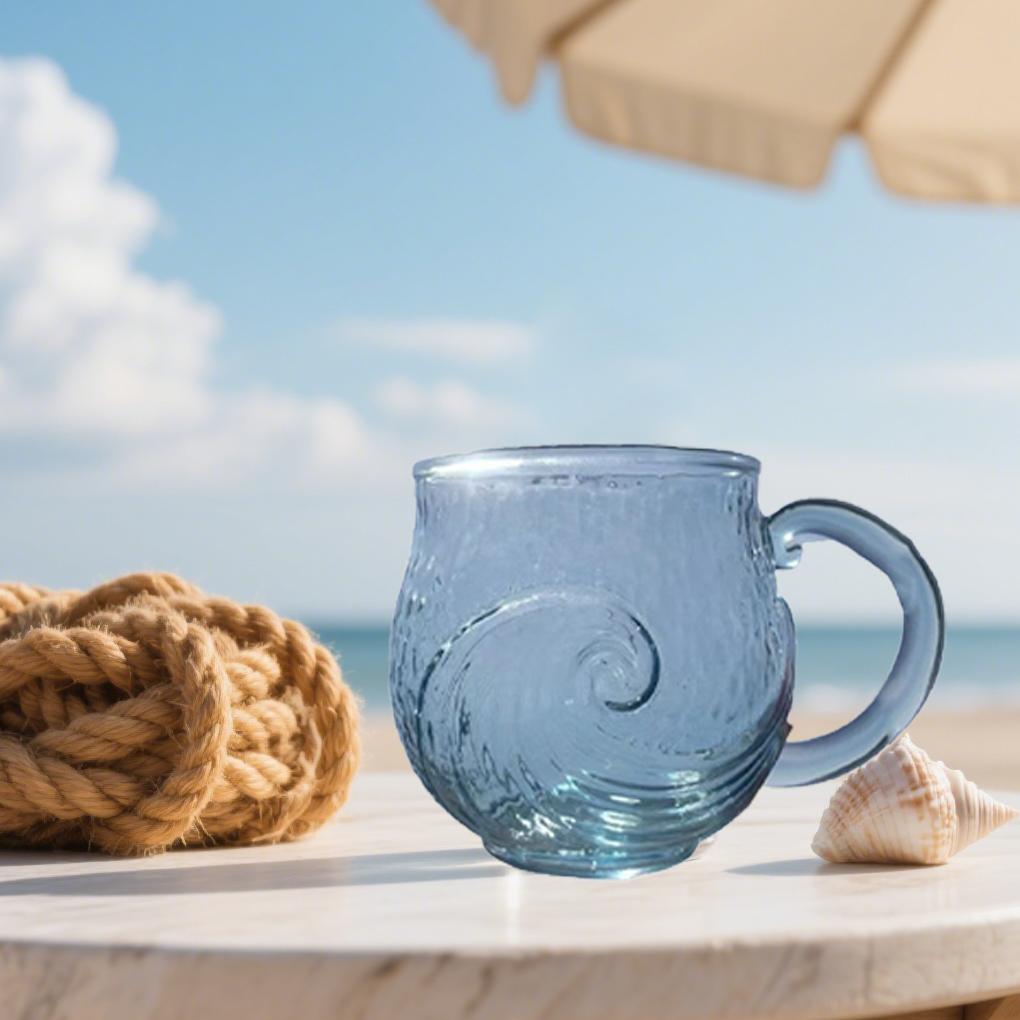Meerglas Wellen Tasse Texturiert Für Entspannende Kaffeepause Zu Hause Oder Im Büro Handgefertigt Thema Kaffeetasse Tasse Geschenk