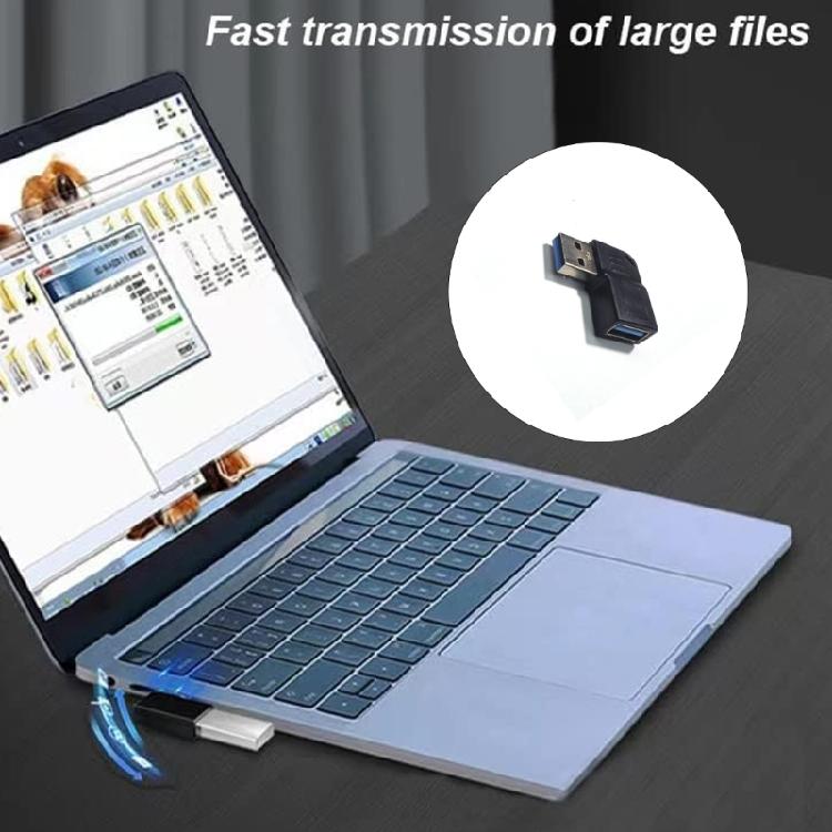 90 Degree Right Angle USB 3.0 Male to Female Adapter 5Gbps Extension Connector for Laptop Computer Printer Camera