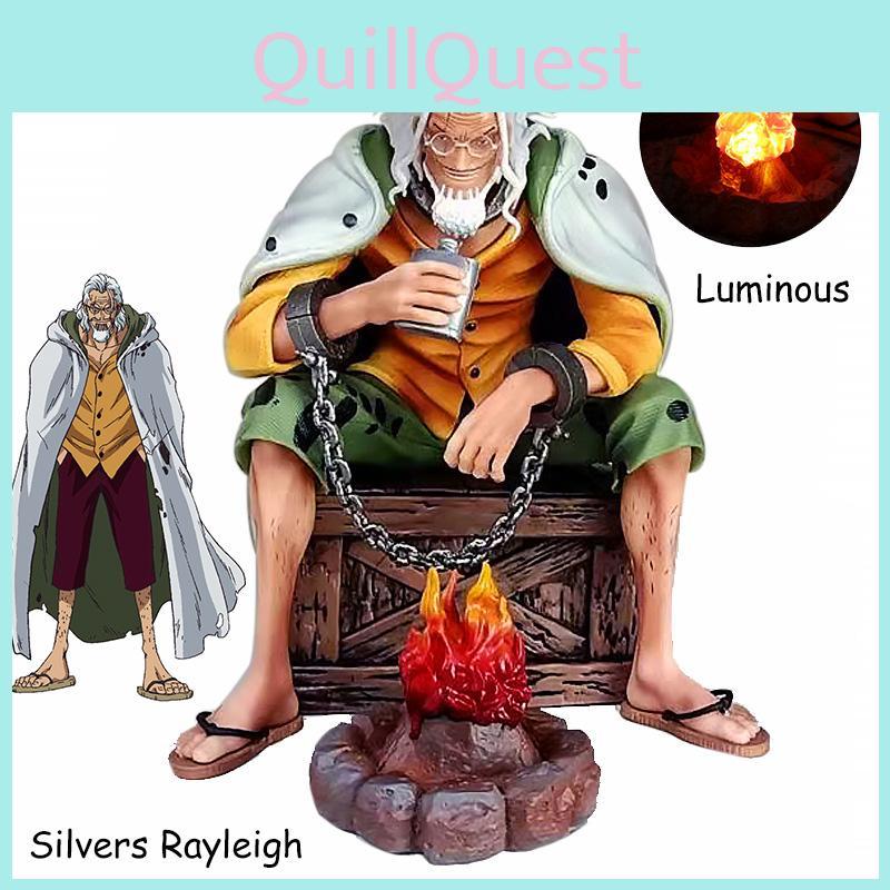 One Piece Dark King Rayleigh Sitting Pose Pvc Anime Figure Handcuffed Model Handicraft Wholesale