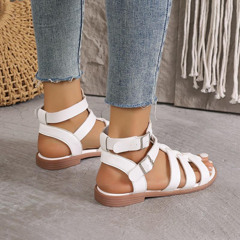 Sandali da spiaggia traforati antiscivolo con tacco grosso, da donna, di grandi dimensioni, alla moda primaverile e casual.
