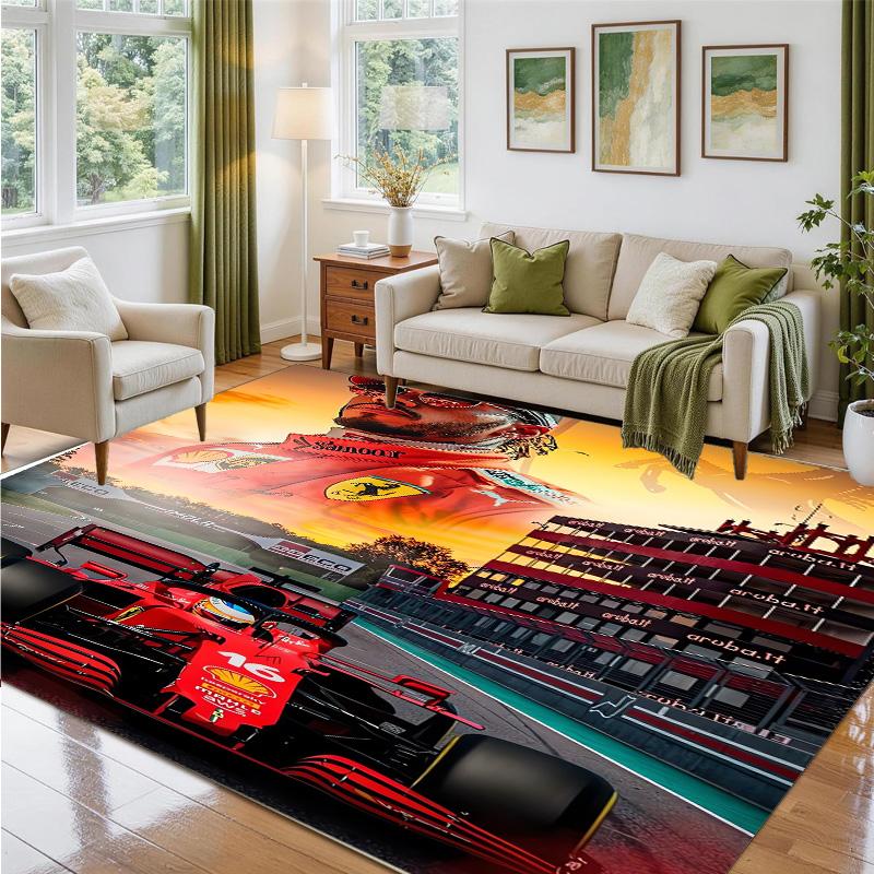 Lewis Hamilton Design Crystal Velvet Rug Soft Decorative Mat for Bedroom Entrance