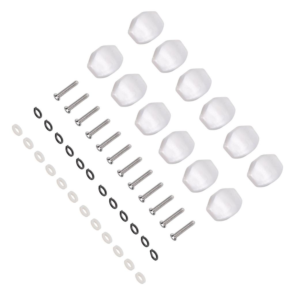 12Pcs Guitar Tuning Pegs Buttons Plastic Machine Head Tuner Knobs for Folk Classical GuitarsSmall Squares