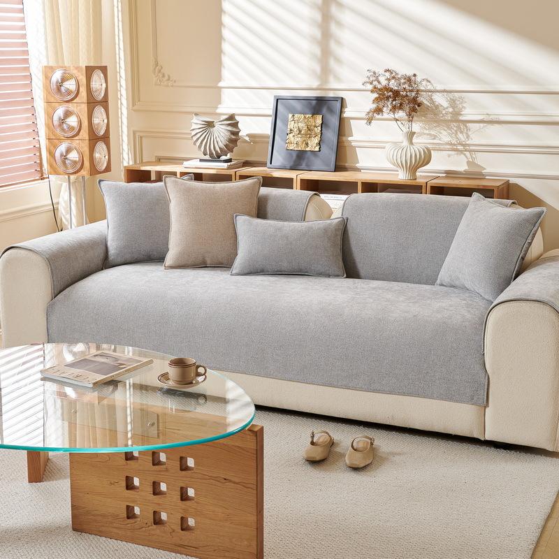 

Cream Wind Sofa Cushion Universal In All Seasons New Non-Slip Seat Cushion Straight Row Leather Sofa Cover Cloth Towel Cushion 70*70cm