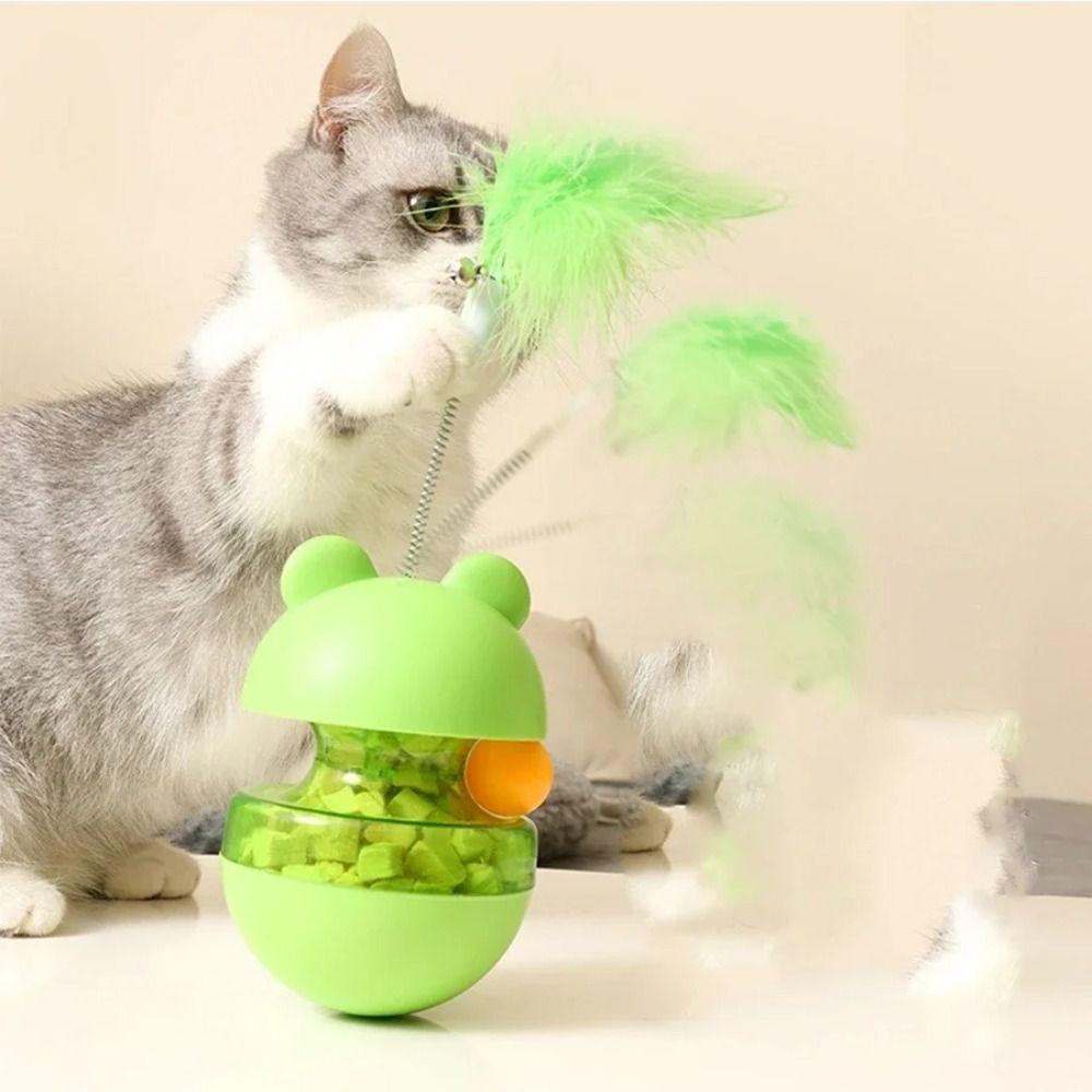 

Інтерактивні іграшки-тумблер 3 в 1, які грають у приміщенні. Повільна годівниця. Роликові товари для тварин. Feathered Frog