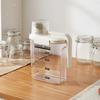 Sealed Grain Dispenser Rice Storage Bin Clear Body Airtight for Kitchen Countertop Cream