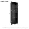 Display Cabinet Highboard 3 Glass Shelves, Modern Glass Display Cabinet, Black High Gloss Front, Free-Standing Display Cabinets, Living Room Office Kitchen, Open Storage, 55x38x166cm
