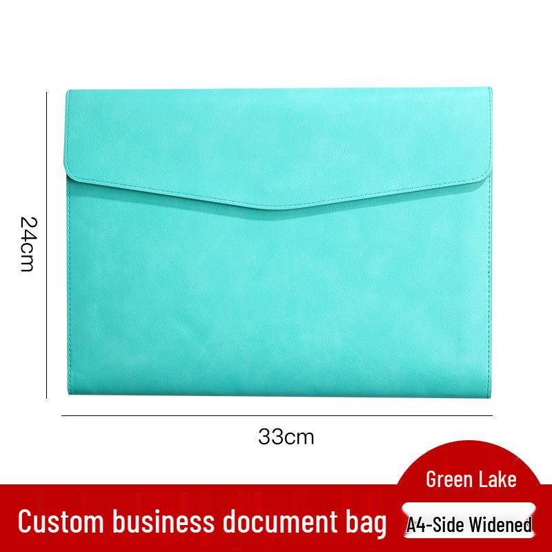 Large Capacity A4 Leather Document Bag with Customizable Logo for Business Use