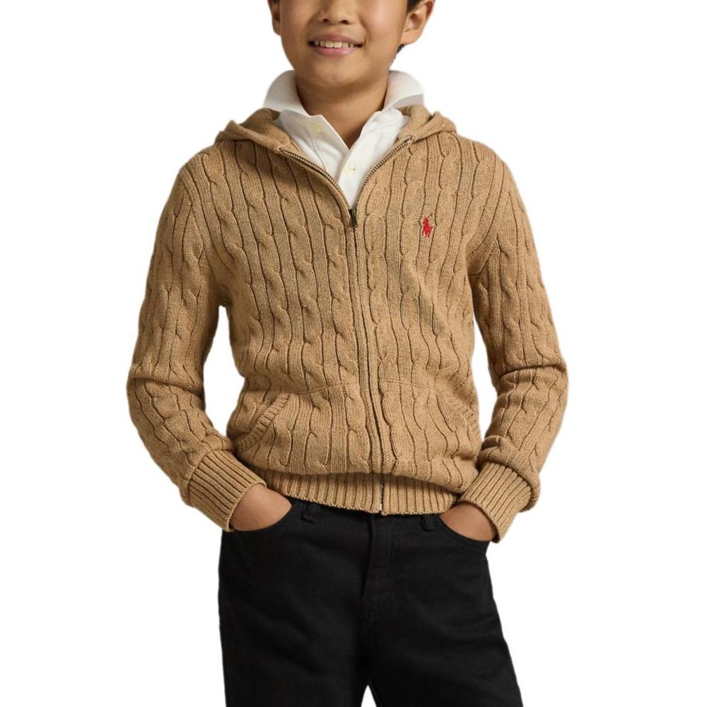 Polo Ralph Lauren Sweater New Year Collection Left Chest Small Pony Embroidery Zipper Closure Ribbed Cuffs Hem Kids sweater CWPOSWEY6820683-250