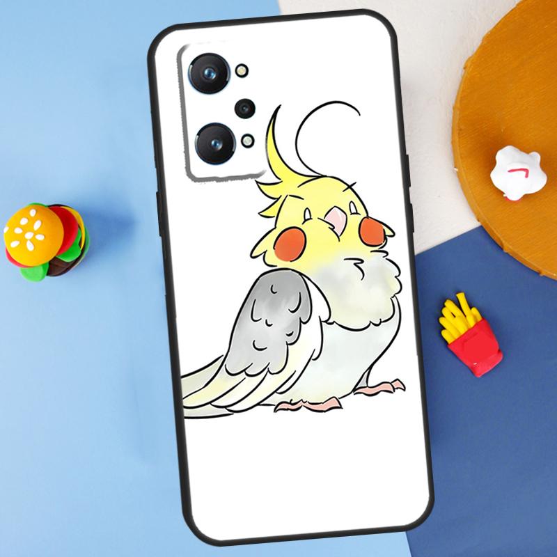 Cartoon Animal Chubby Cockatiel For Realme GT7 Pro GT 6T 6 5 C67 C61 C55 C53 C51 C21Y C25S C75 10 11 12 13 14 Pro Plus Case