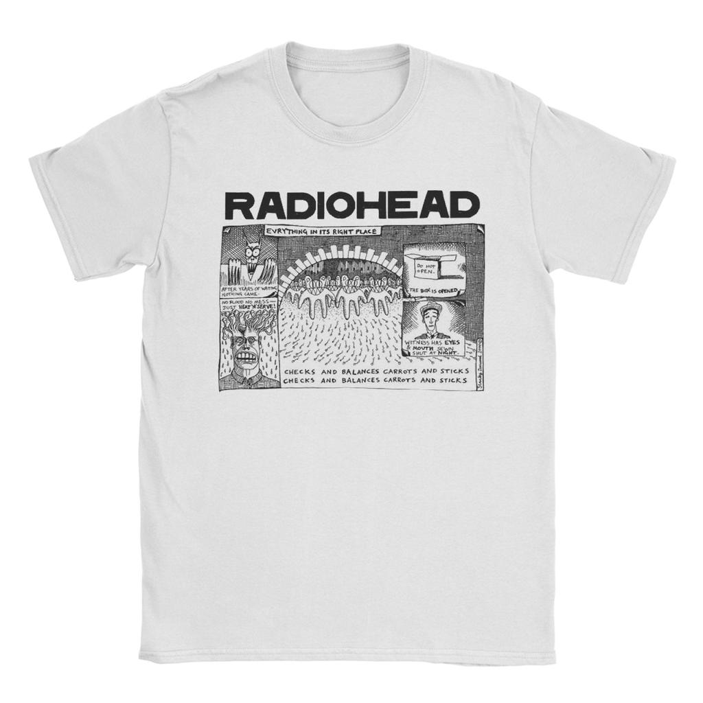 Radiohead Rock Vintage Hip Hop T Shirts Men Women Cotton Leisure T-Shirt Crewneck Tees Short Sleeve Clothes 4XL 5XL