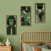 3 Pcs Boho Wood Wall Art Decor Minimalist Plants Geometric Hollow-out Hanging Ornament Abstract Wall Sculptures for Home Living Room Bedroom Kitchen