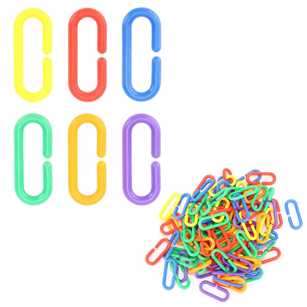 Plastic Chain Bird Toy Plastic CClips Hooks Chain Links Parrot Educational Bird Chewing Toy
