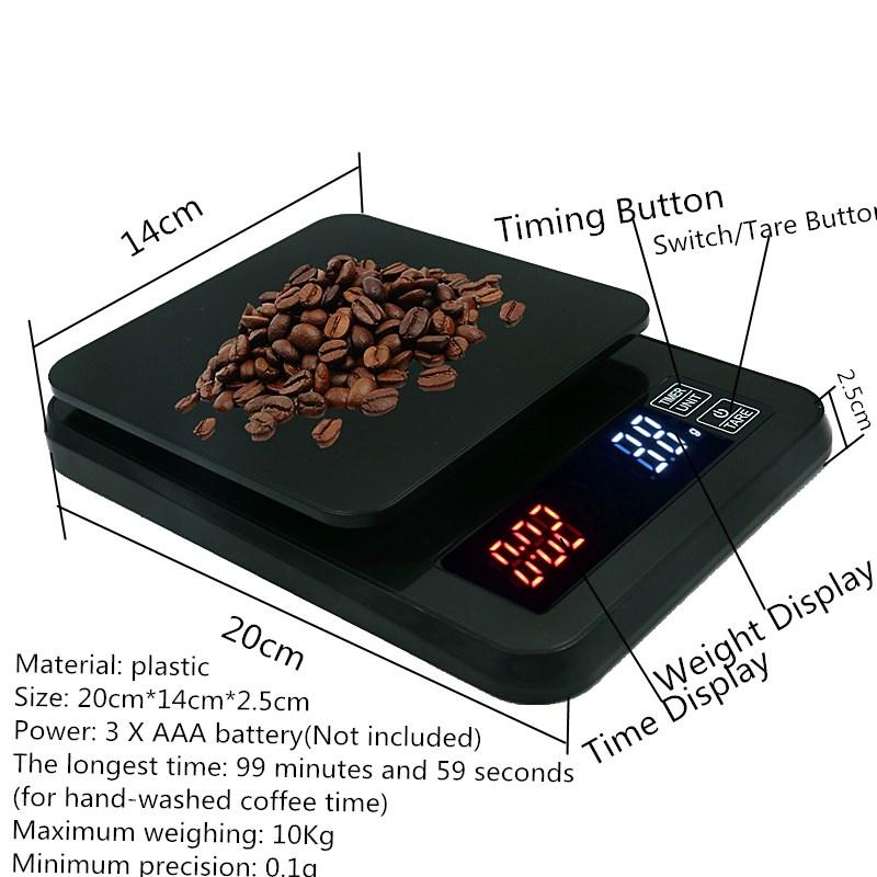 Digital Scale Coffee Scales Jewelry Weight With Timer Electronic LCD Display Grams Kitchen Drug Weight Device Drip Scale