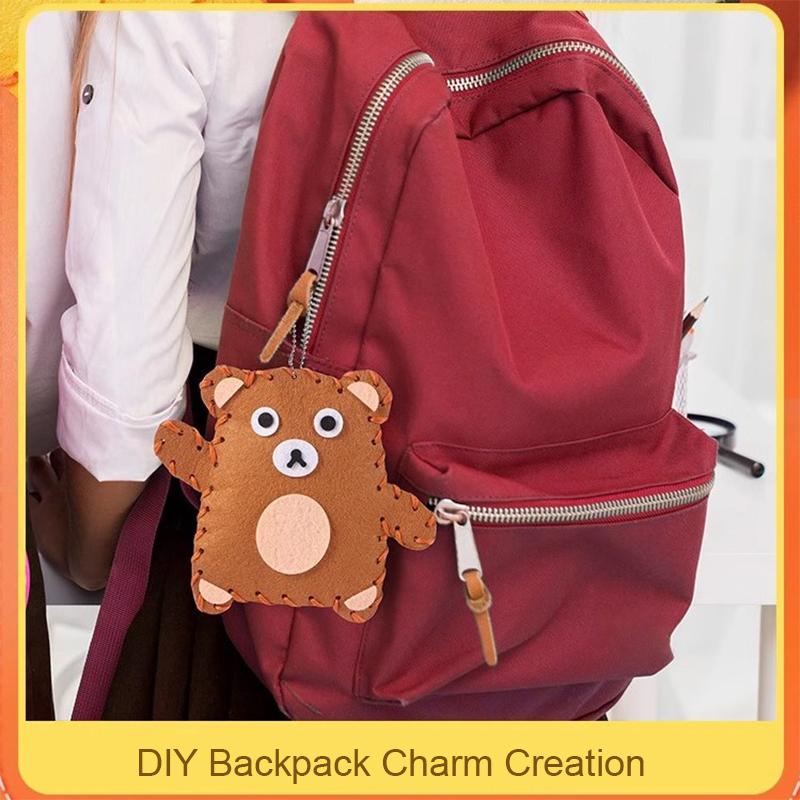 6-Piece Felt Sewing Craft Kit With Full Material Set - Diy Plush Doll Ornaments Gift For Kids