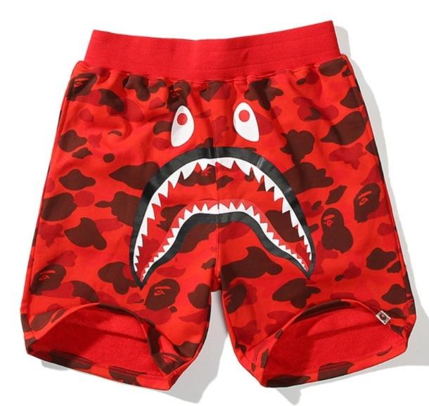 Pantaloncini Casual Bape Shark Camo da Uomo Estivi da Spiaggia Board Shorts a 5 Tasche Pantaloncini da Campo Streetwear