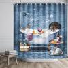 Funny Dachshund Shower Curtain for Bathroom Cartoon Dog Bath Curtains with Cute Animal Pattern, 72 X 72 In