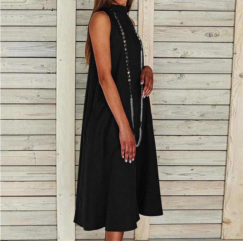 

Длинное платье без рукавов для женщин на весну и лето 5XL чёрный