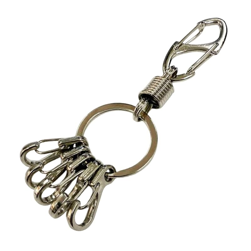 

[arcade] key ring carabiner Fashionable men s ladies key case key ring silver gold black Gunmetal Silver (E type)