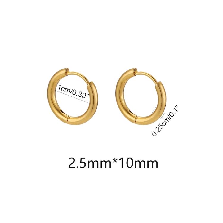 10Pcs Boucle d'oreille Femme Homme Punk Hiphop Cadeaux Acier Inoxydable Résistant aux Allergies Boucle d'oreille Anneau Huggie Piercing Oreille Homme