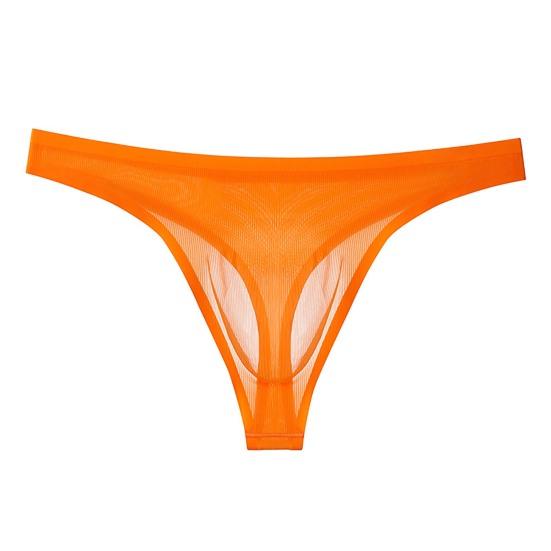 Men Thong Low-rise Solid Color Slim Fit Panties 3D U-Convex Breathable Smooth Lines Comfortable Waistband Briefs