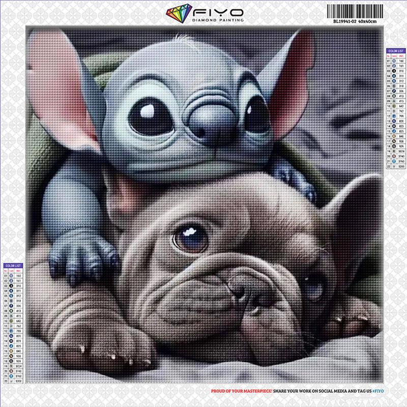 

Алмазная картина Лило и Стич Алмазная вышивка Стразы картины Мозаика Искусство Наборы для вышивки крестом Домашний декор Round 20x20cm