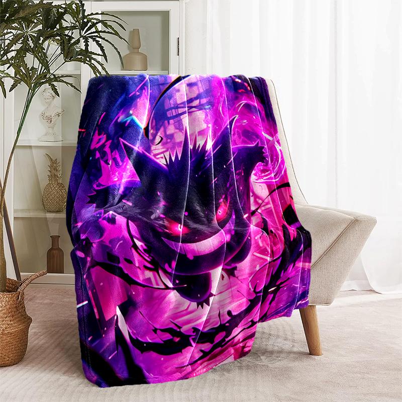 1pc Blanket Pokémon Characters Print Design, Lightweight Blanket for Sofa, Bed- Soft &Warm, Gift for All Seasons Like Christmas, Halloween