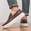Brand Spring New Men'S Round Toe Breathable Loafers High Quality Men'S Comfortable Thick Soled Fashionable Casual Leather Shoes