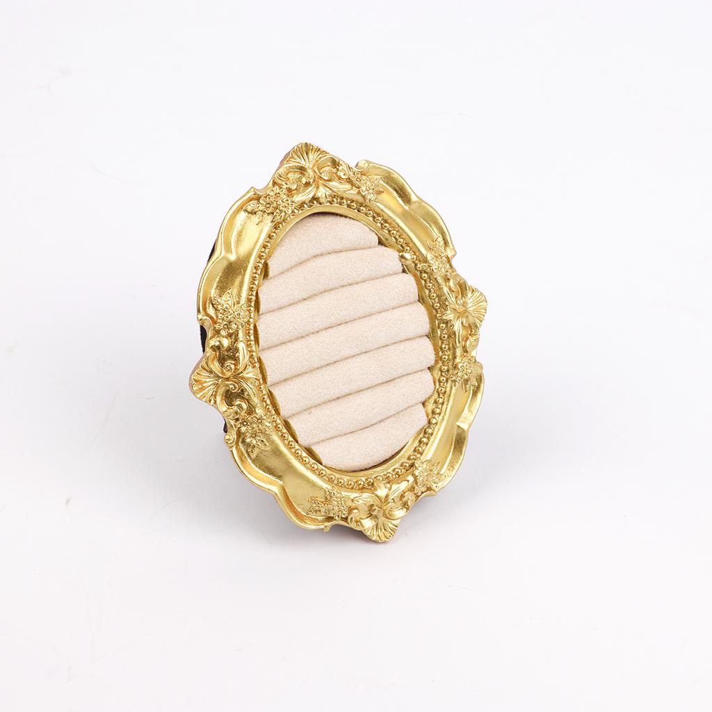 Vintage Ring Display Stand Picture Frame Shape Earring Tray Exquisite Small Size Ornament Jewelry Organizer Rack