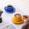 Minimalistisches Keramik-Kaffee-Tassen- und Untertassenset - Leichter Luxus für Zuhause oder Büro