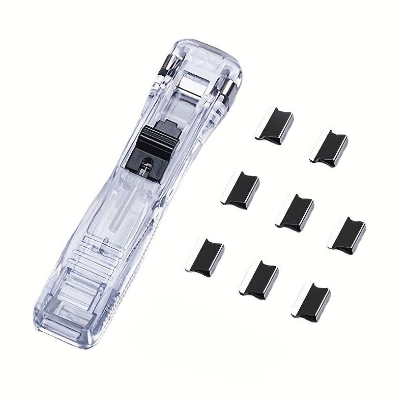 Simple Transparent Push Clips for Binding Document Exam Paper Push Clips Multi-functional Organizing Clips Snack Sealing Clips 8 Refill Clips