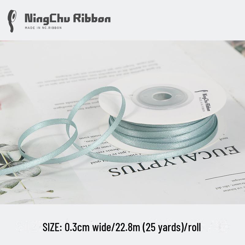 3mm Double-Sided Satin Silk Ribbon for DIY Gifts, Bows, Bouquets, and Baking Packaging