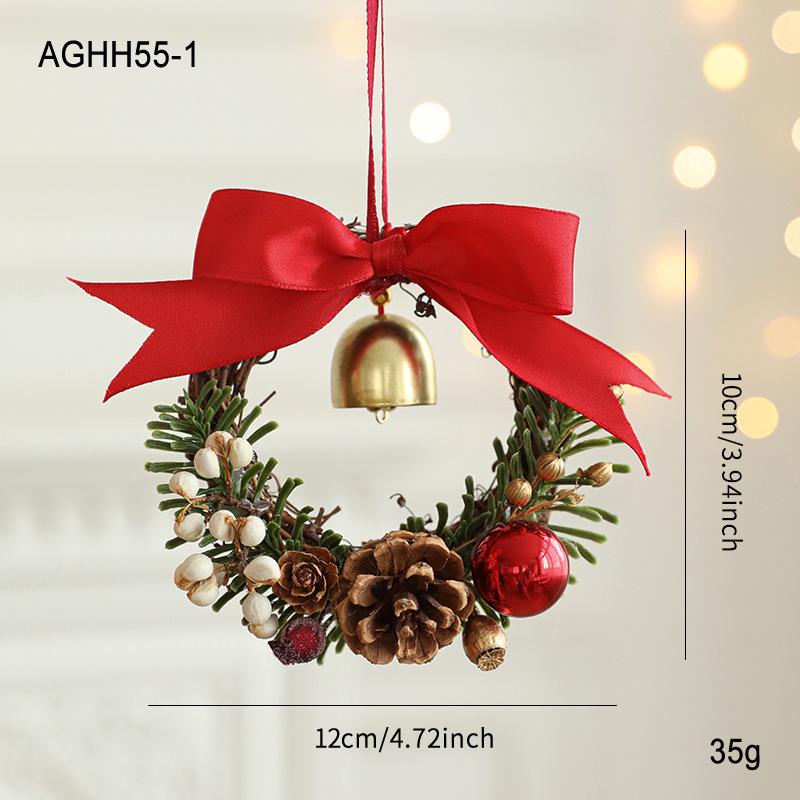 Velvet Bow Bell Ornament: Christmas Tree Pine Cone Decoration