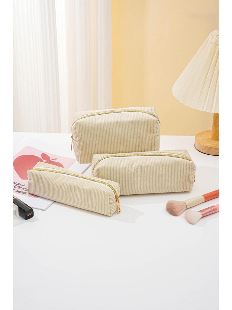 Minimalistisches Cord-Etui & Make-up-Tasche im koreanischen Stil - Große Kapazität, niedliches Design.