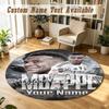 Round Rug Custom NameKylian Mbappe Pattern Non Slip Carpet Home Floor Decor