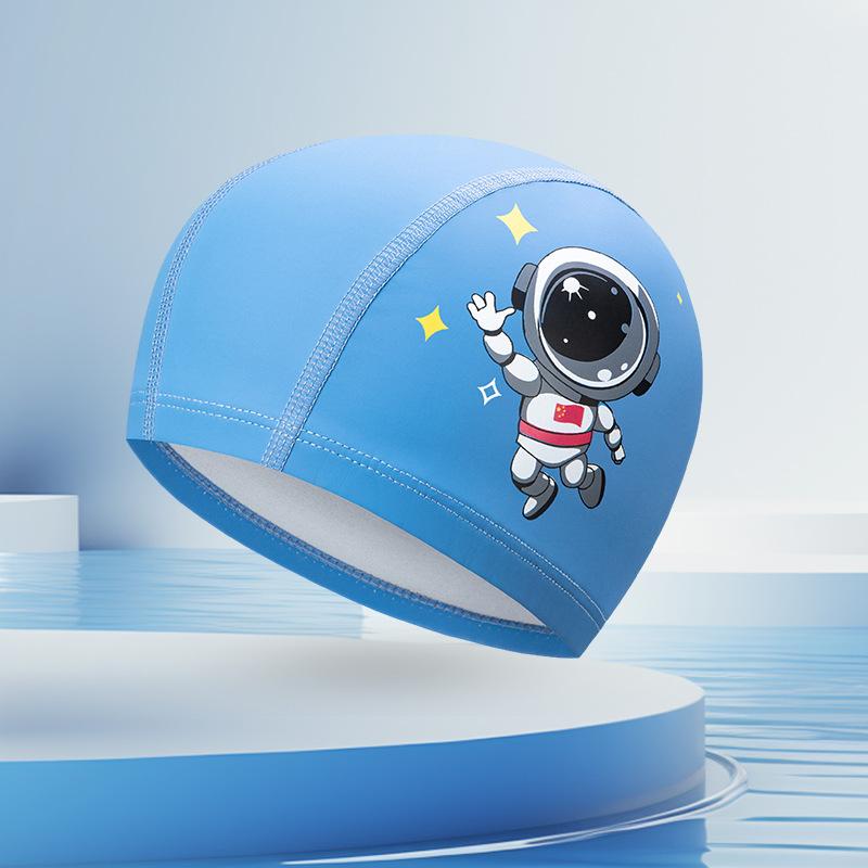 Kids Cartoon Print Swim Cap High Elasticity Waterproof Swimming Hat For Boys Girls Pool Beach Water Sports