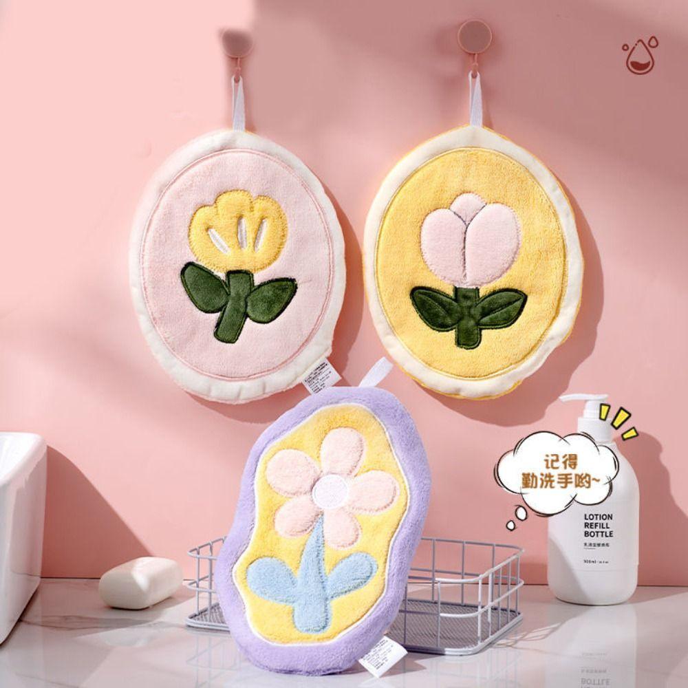 

Tulip Printed Hand Towel Thicker Dishcloths Rag Cleaning Towel Kitchen