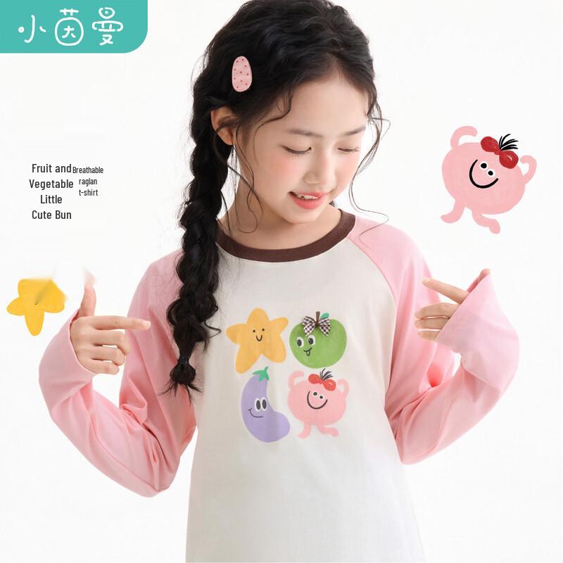 Girls' Cartoon Print Raglan Long Sleeve T-Shirt