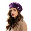 Embroidered Halloween Beret for Adults and Teens, Soft Fabric Hat for Party Dressing, Photos, and Fall Wear Style