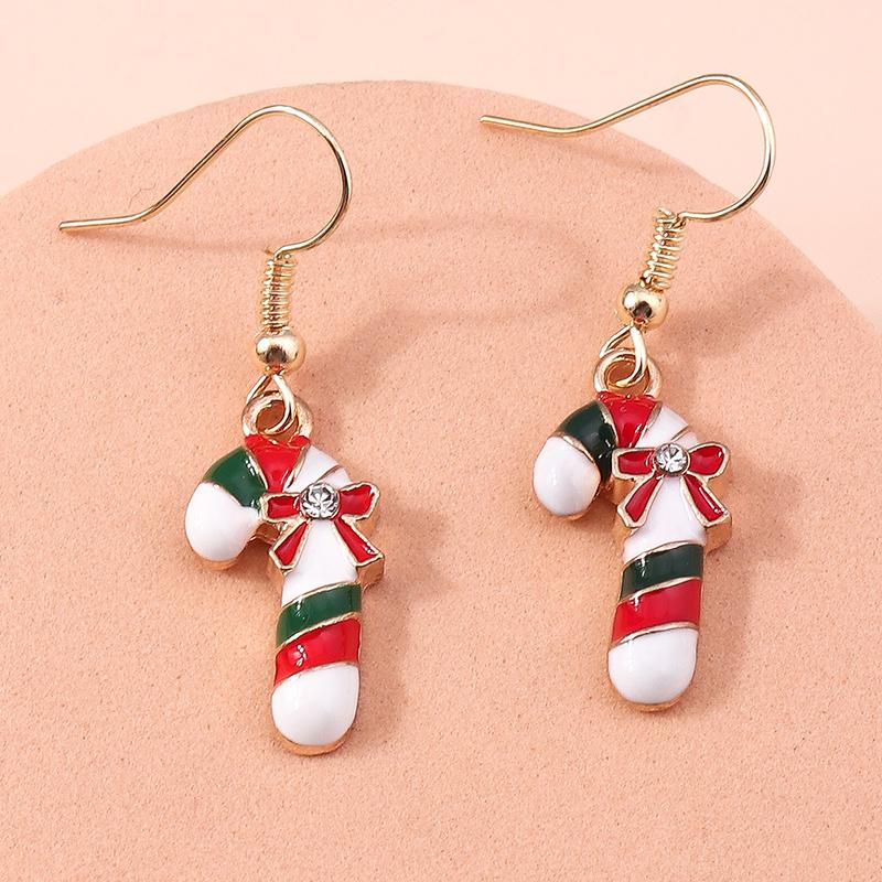 Fashion Merry Christmas Wreath Circle Hoop Earrings for Women Girls New  Party Festival Jewelry Gifts