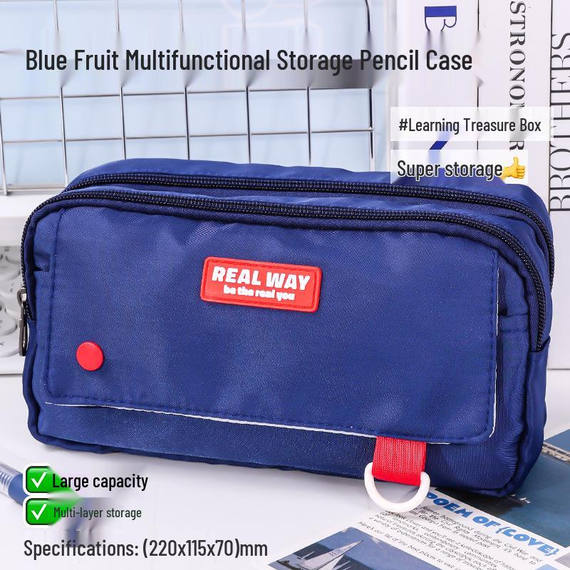 Large Capacity Blue Transparent Ita Pencil Case - Stylish and Functional for Students