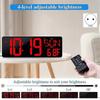 17.2 Inch Large LED Digital Wall Clock with Date & Week,Auto Brightness Adjustment,Compatible with Multiple Brands,EU Plug