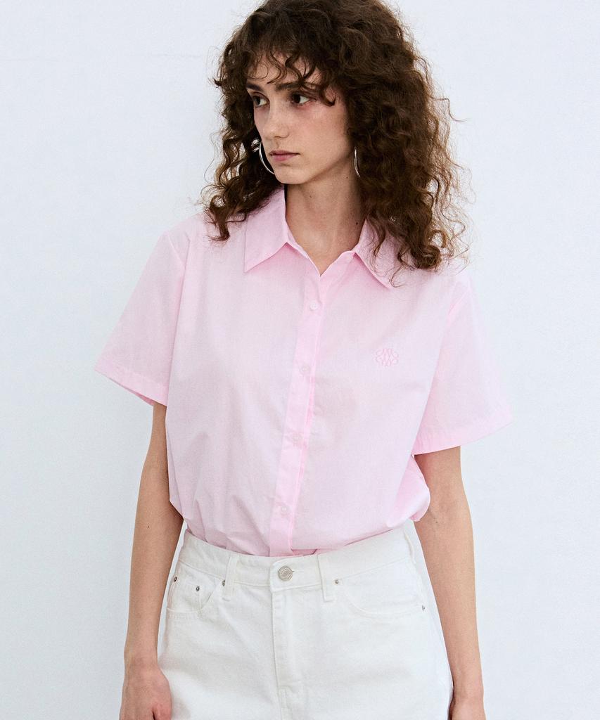 Nigaennikol Standard Collar Half Shirt_Pink