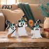 Seasonal Home Decoration 3Pcs Halloween Decoration, Black Cat Ghost Witch Hat Table Decor, Fall Decor Rustic Farmhouse Wooden Centerpieces for Office