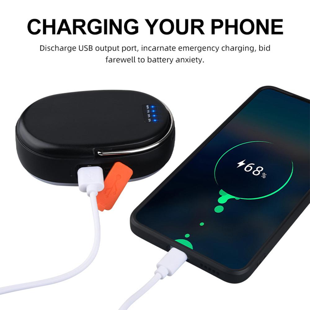 Mini USB Rechargeable Camping Strong Light with Hook Portable Torch Tent LED Work Maintenance Lighting Built-in 4000mA Battery