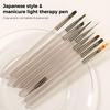 9Pcs Acrylic Manicure Brush Pen Kit Multi Functional Heads Non-slip Comfort Grip for Travel Emergency Nail Repair