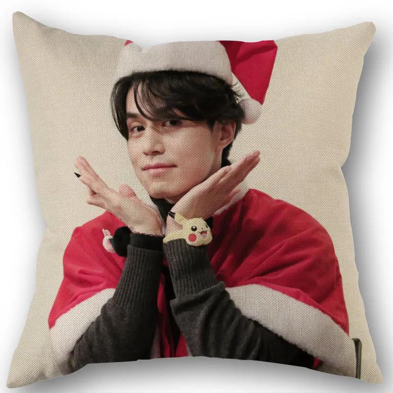 Nice Lee Dong Wook KPOP Pillowcase Cotton Linen Fabric Square Zipper Pillowcase New 45X45cm Wedding Decorative Pillow Cover 1210