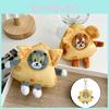 Hugkis authentischer Tom und Jerry Käse Plüschtier Anhänger, niedliche Cartoon-Katze und Maus, Hängedekoration, weich und flauschig, Geschenk