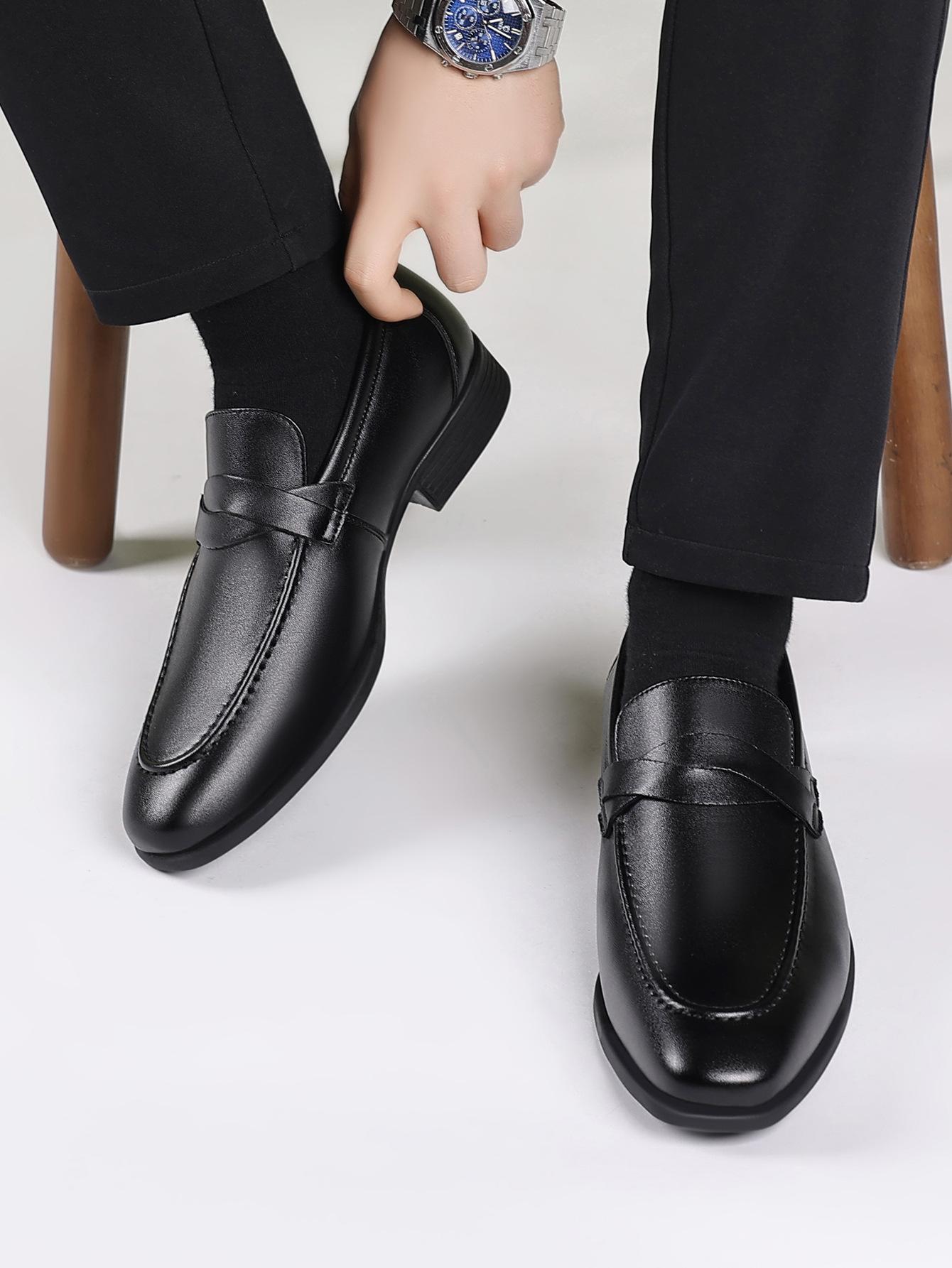 

Модная мужская повседневная кожаная обувь Классическая деловая обувь Мягкая удобная обувь для вождения Ручная работа Мужские лоферы Офисная обувь Zapatos Hombre 38 чёрный